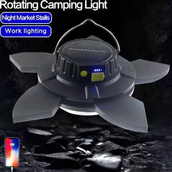 Уличная светодиодная лампа для кемпинга, ночной рынок, USB-дисплей с солнечной зарядкой для экстренной пешей прогулки, рыбалки, путешествий 2000MA