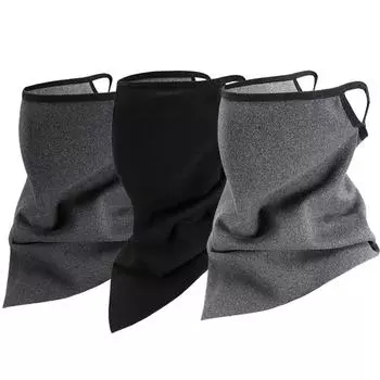 Уличная теплая ветрозащитная велосипедная маска для лица и шеи, зимняя теплая плюс флисовый подвесной шарф для ушей темно серый