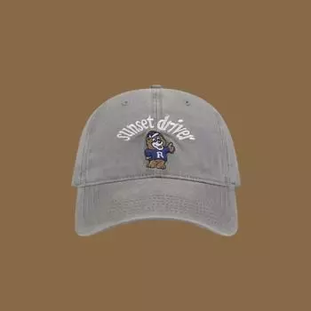 Уличная весенне-летняя затеняющая универсальная бейсболка tide в стиле ретро, старая, Южная Корея, кепка с изображением медведя из мультфильма «Тондэмун» от солнца M56-58cm бордовый