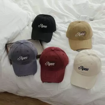 Уличная весенняя новая бейсболка с вышитыми буквами, универсальная детская модная повседневная кепка с солнцезащитным козырьком, мужская M56-58cm чёрный