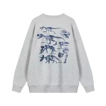 Уличная винтажная толстовка с принтом динозавра L