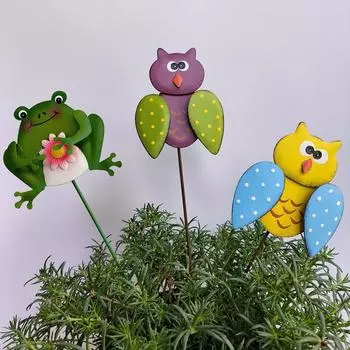 Уличная железная статуя совы, украшение, железная статуя лягушки, садовая вилла, патио, лужайка, ландшафтная композиция, украшение