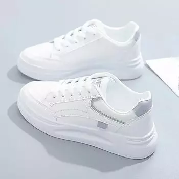 Уличная женская обувь для ходьбы, обувь для скейтбординга, женские кроссовки из искусственной кожи, на шнуровке, дышащие, повседневные кроссовки для бега De Mujer 35 белый
