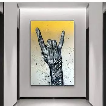 Уличное граффити, искусство любовника, руки, вдохновение, картина на холсте, настенные постеры и принты, изображение для декора гостиной Cuadro 21*30cm