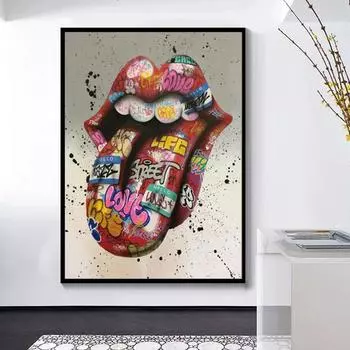 Уличное граффити настенное искусство Poste Современный домашний декор Живопись Холст Картины Печать 20x30cm