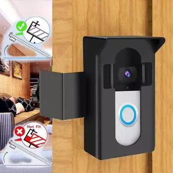 Уличное крепление для дверного звонка Yousheng с дождевым чехлом, прочная несущая способность, простая установка, противоугонный кронштейн для видеодомофона чёрный