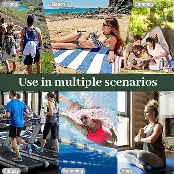 Уличное магнитное банное полотенце, быстросохнущее, устойчивое к песку, пляжное полотенце с магнитной застежкой для путешествий, плавания, бассейна, йоги, походов чёрный