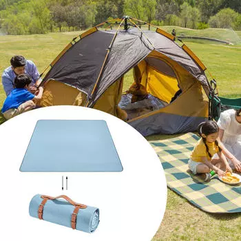 Уличное одеяло для пикников и кемпинга с ручкой для переноски летних мероприятий синий