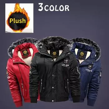 Уличное повседневное пуховое и парковое пальто большого размера, бархатная толстая теплая зимняя мужская черная, красная стеганая куртка большого размера M синий