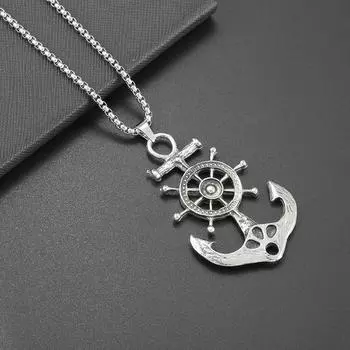 Уличное ретро хип-хоп уличное ожерелье, цепочка для свитера для мальчиков, ретро средневековое ожерелье с якорем, аксессуары