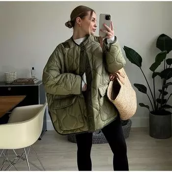 Уличное женское стеганое пальто в стиле пэчворк, свободная однобортная куртка с карманами и длинными рукавами, зимняя женская винтажная верхняя одежда S чёрный