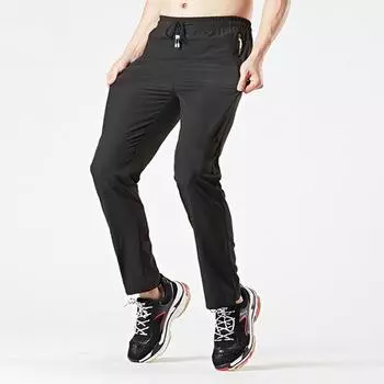 Уличные брюки, мужские быстросохнущие прямые брюки для бега, походные брюки, эластичные легкие спортивные штаны для занятий йогой и фитнесом, бегуны 4XL чёрный