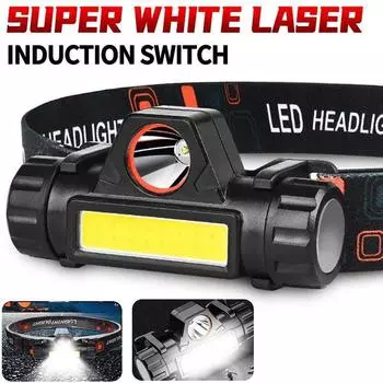 Уличные фары 10/20 Вт с длительным сроком службы батареи и сильным светом, светодиодный магнитный фонарик для ночной рыбалки с зарядкой на голове Charging + bagging-10W