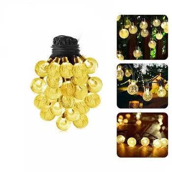 Уличные гирлянды в форме глобуса для спальни, 40 светодиодных вставок, декоративные светильники, водонепроницаемые гирлянды для патио, вечеринки, свадьбы, свадьбы 40 LED 7.5M EU plug разноцветный