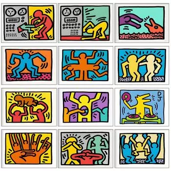 Уличные граффити, абстрактная выставка, настенный художественный постер, пицца, поп-стиль, домашний декор, холст, роспись, настенная картина, печать, произведение искусства 21x30cm No Frame