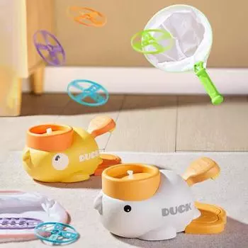 Уличные игрушки для детей в возрасте от 4 до 8 лет, летающая утка, набор игрушек с 8 дисками, забавная дворовая игра для мальчиков и девочек жёлтый