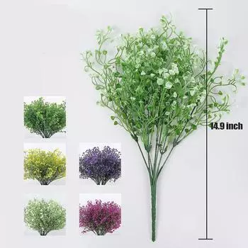 Уличные искусственные зеленые растения 7 Золотая ива Домашнее украшение из искусственных цветов Свадебная симуляция Зеленые растения Подвесные растения Пластиковые цветы белый