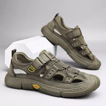 Уличные мужские летние сандалии, Нескользящая прогулочная обувь, мужские тапочки, пляжная обувь, повседневные кроссовки, размер 39-44 39 серый