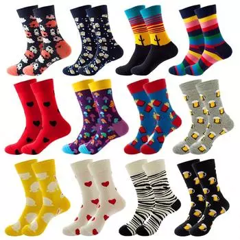 Уличные мужские носки Мужские носки средней длины Носки Tide Впитывающие пот Персонализированные хлопковые спортивные носки Zhuji One Size