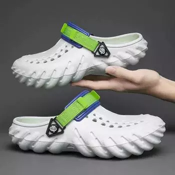 Уличные мужские сандалии, дышащие легкие, мягкие мужские тапочки из ЭВА, модная мужская садовая обувь, сабо, пляжная повседневная обувь для пар 38