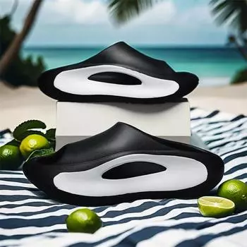 Уличные мужские тапочки Clog Ventilation Slippers Sandals Big Number Flip Flops Man Casual Sapatenis Shoes For Men Gym Tennis Massager 36