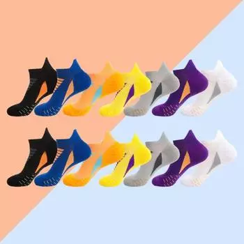 Уличные носки, влагоотводящие, износостойкие, тонкая работа, летние профессиональные компрессионные спортивные носки до щиколотки для улицы белый