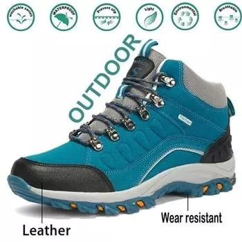 Уличные походные ботинки для мужчин и женщин, водонепроницаемая удобная нескользящая спортивная обувь на шнуровке, женские модные альпинистские ботинки для альпинизма 46 синий