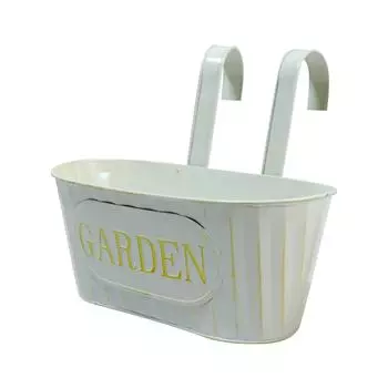 Уличные растения Кашпо Черные металлические железные подвесные цветочные горшки Террасы Перила Забор Ведра Современные Бохо Настенные Оконные Ящики Подставки для растений Крючки Крыльцо One Size