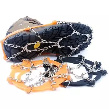 Уличные силиконовые кошки, нескользящие бахилы, чехол для снегоступов больших размеров, ледяная ручка, цепочка для бахил для ледяных ног M чёрный
