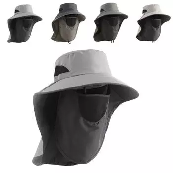 Уличные солнцезащитные шляпы, солнцезащитный козырек, рыбацкая шляпа, дышащая мужская панама, женские солнцезащитные шляпы, широкие One Size светло-серый