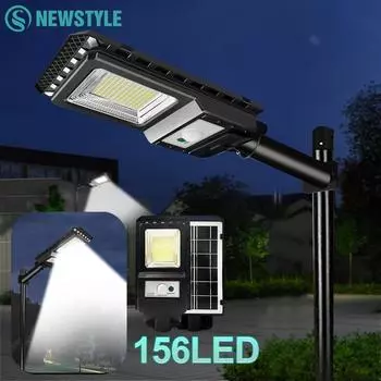 Уличные солнечные фонари, водонепроницаемые, 156/98 светодиодов, работающие на солнечной энергии, датчик движения, парковочные фонари на солнечных батареях, сад, гараж, сарай