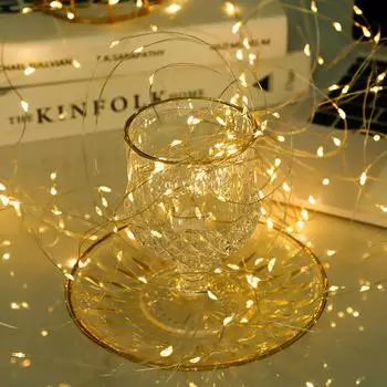 Уличные солнечные гирлянды 300 светодиодов солнечные медные гирлянды 8 режимов мерцающие огни декор для уличного патио двора деревьев декабрь 589 5M 50LED теплый белый