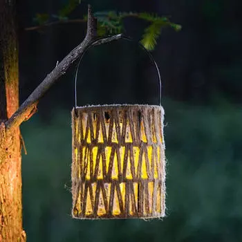 Уличные солнечные подвесные фонари, плетеные вручную, подвесные светильники для заднего двора, фермерского дома