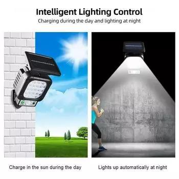 Уличные солнечные светильники для сада, настенные солнечные светильники на открытом воздухе, COB/LED, водонепроницаемые индукционные лампы с датчиком движения PIR, охранное освещение