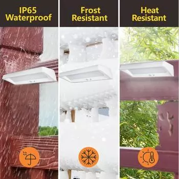 Уличные солнечные светильники на 48 светодиодов с датчиком PIR, перезаряжаемая лампа, водонепроницаемые защитные солнечные прожекторы для сада и патио Warm white белый