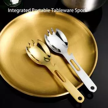 Уличные столовые приборы, зеркальная полировка, термостойкая противоожоговая нержавеющая сталь, многофункциональная вилка для кемпинга, пикника, товары для улицы