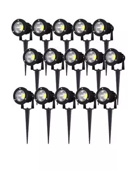 Уличные светодиодные садовые светильники Waterprof Газонная лампа 220 В 110 В 12 В 24 В 10 Вт 15 Вт Ландшафтная колючая лампа IP65 Светодиодные светильники для садовых дорожек Warm white AC85-265V