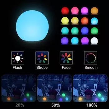 Уличные светодиодные шаровые светильники для сада с дистанционным управлением, напольные уличные газонные светильники для бассейнов, свадеб, вечеринок, праздников, украшения дома 1pc