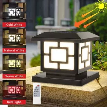 Уличные светодиодные солнечные фонари, водонепроницаемые, синхронизированные, в классическом стиле, с дистанционным управлением, светодиодные фонари для сада, патио, солнечные лампы 1PC