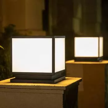 Уличные светодиодные солнечные фонари, водонепроницаемые солнечные колонны, классический стиль, синхронизированные с дистанционным управлением, светодиодные фонари для сада и патио 4 Color change