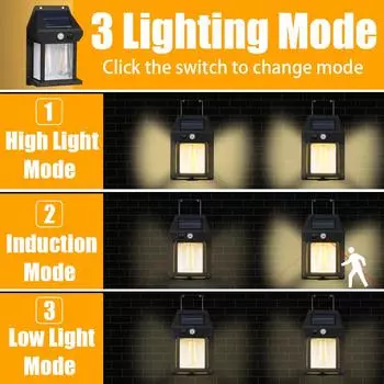 Уличные светодиодные солнечные лампы на 2 лампочки вольфрамовые лампы с датчиком присутствия человека уличные водонепроницаемые настенные светильники для сада и патио вилла декоративное освещение