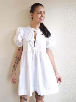 Уличные свободные женские мини-платья со шнуровкой и открытыми рукавами, летние милые женские короткие халаты L розы красного