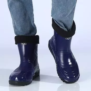 Уличные теплые рабочие ботинки для строительства и безопасности, водонепроницаемые сапоги для дождя 40 чёрный