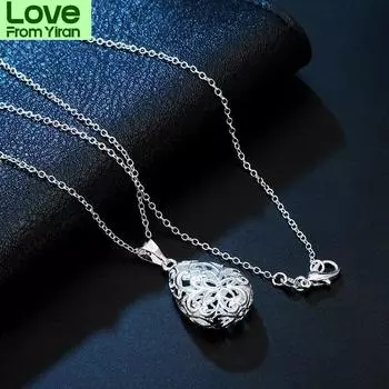 Уличные трендовые ожерелья с подвеской в виде капли воды из стерлингового серебра 925 пробы для женщин, модные вечеринки, свадьбы, помолвки, ювелирные изделия, подарки 45cm