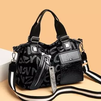 Уличные трендовые женские сумки Модные женские сумки через плечо в стиле хип-хоп с буквами Персонализированная сумка через плечо большой емкости