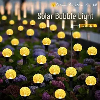 Уличные водонепроницаемые светодиодные солнечные гирлянды в виде шариков-пузырей для декора сада и двора 15 lights теплый белый