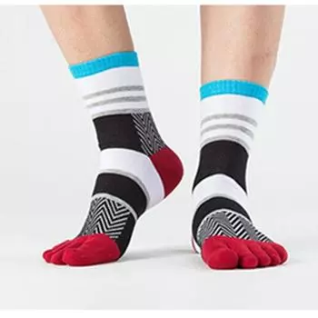 Уличные забавные носки в полоску с носком Яркие цветные носки с носком Новые короткие носки с пятью пальцами