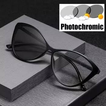Уличные женские мужские умные фотохромные очки для чтения модные модные очки кошачий глаз изменяющие цвет солнцезащитные очки для пресбиопии 0