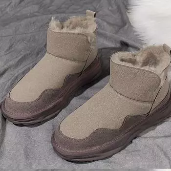 Уличные женские зимние ботильоны 2024 года, высококачественные износостойкие зимние теплые короткие плюшевые женские туфли Botines Mujer 35 малиновый