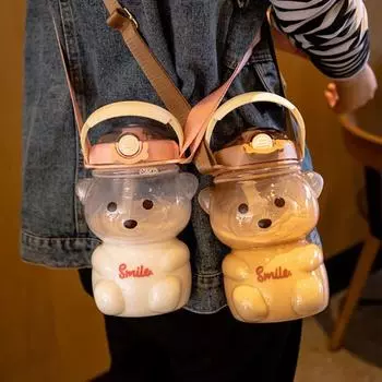 Уличный 1000 мл большой емкости большой живот чашка спортивные бутылки для воды стакан с соломинкой бутылка для воды розовый